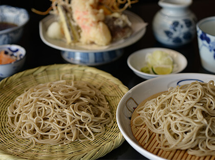 天然大海老と野菜天付ざる蕎麦